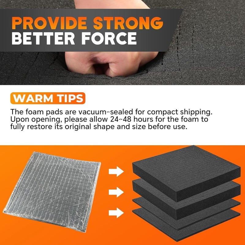 weyleity 4 Pack Polyurethane Foam Sheet 12 x 12 x 2 Inch + 12 x 12 x 0.4 Inch | 2 Sizes of Pre Cut Foam Sheets Pick Apart Inserts for Board Game Boxes, Storage Drawers, Toolbox - Image 5